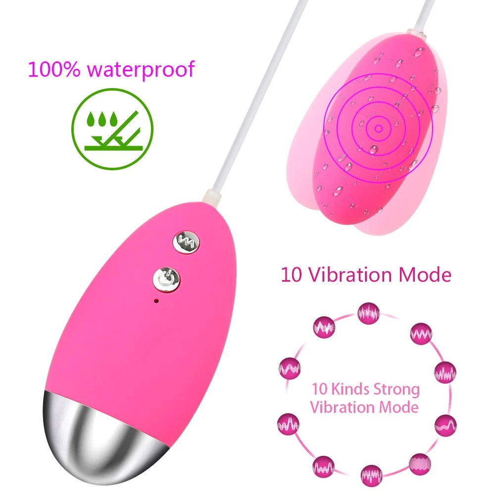Đồ chơi tình dục kích thích âm đạo và điểm G, điều khiển từ xa, mạnh mẽ, 10 tốc độ, dạng quả trứng USB cho phụ nữ