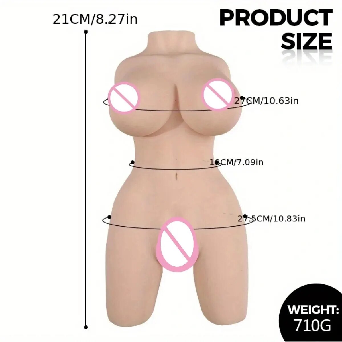  Thân bán thân giả siêu thực với ngực, âm đạo 3D, sản phẩm tình dục 