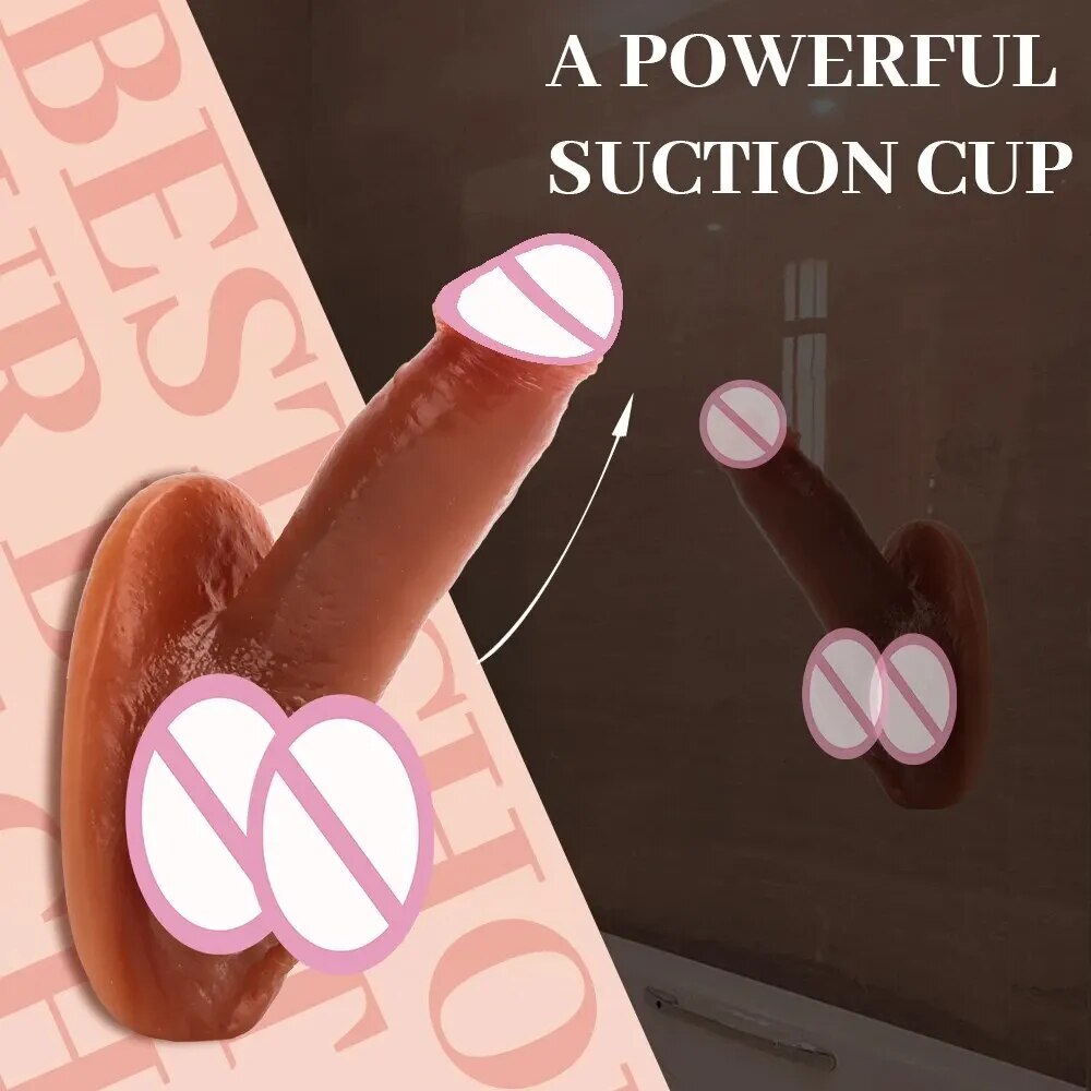 Đồ chơi tình dục dương vật thực tế 6,8 inch mềm mại, mắc hút mạnh, dành cho điểm G và hậu môn nữ, sản phẩm người lớn 