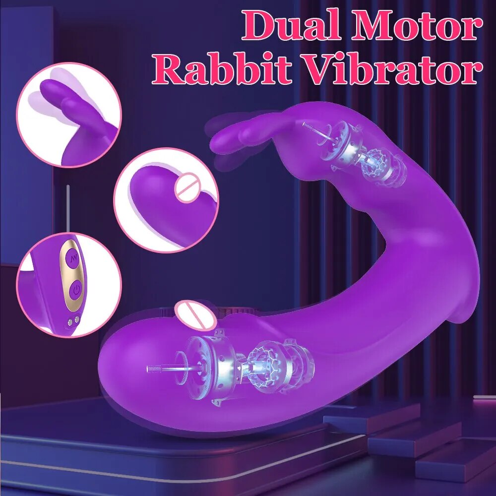 Đồ chơi tình dục thỏ kết nối Bluetooth không dây cho phụ nữ, kích thích G-spot, Clitoris, và khu vực vùng nhạy cảm 