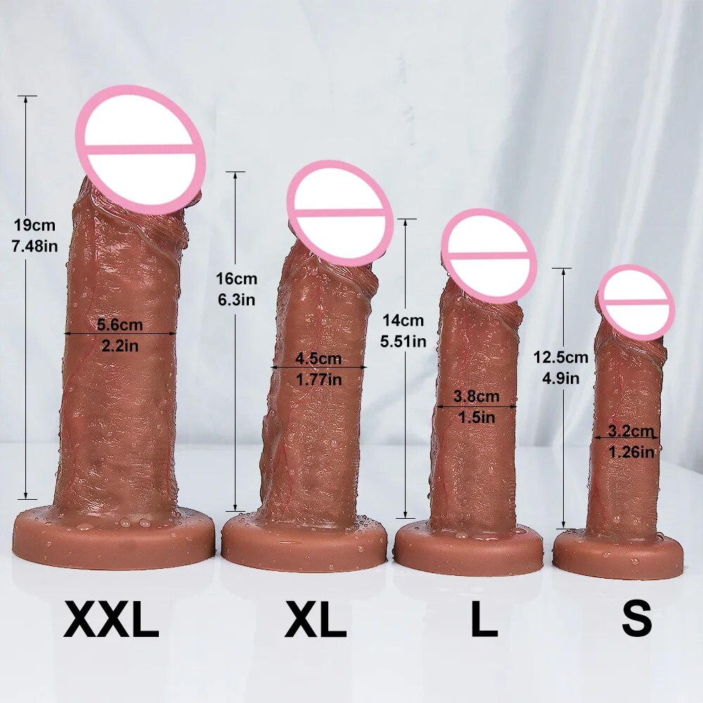 Đồ chơi tình dục nữ giới dương vật thực tế siêu lớn, mềm mại, có mắc hút kích cỡ S/L/XL/XXL