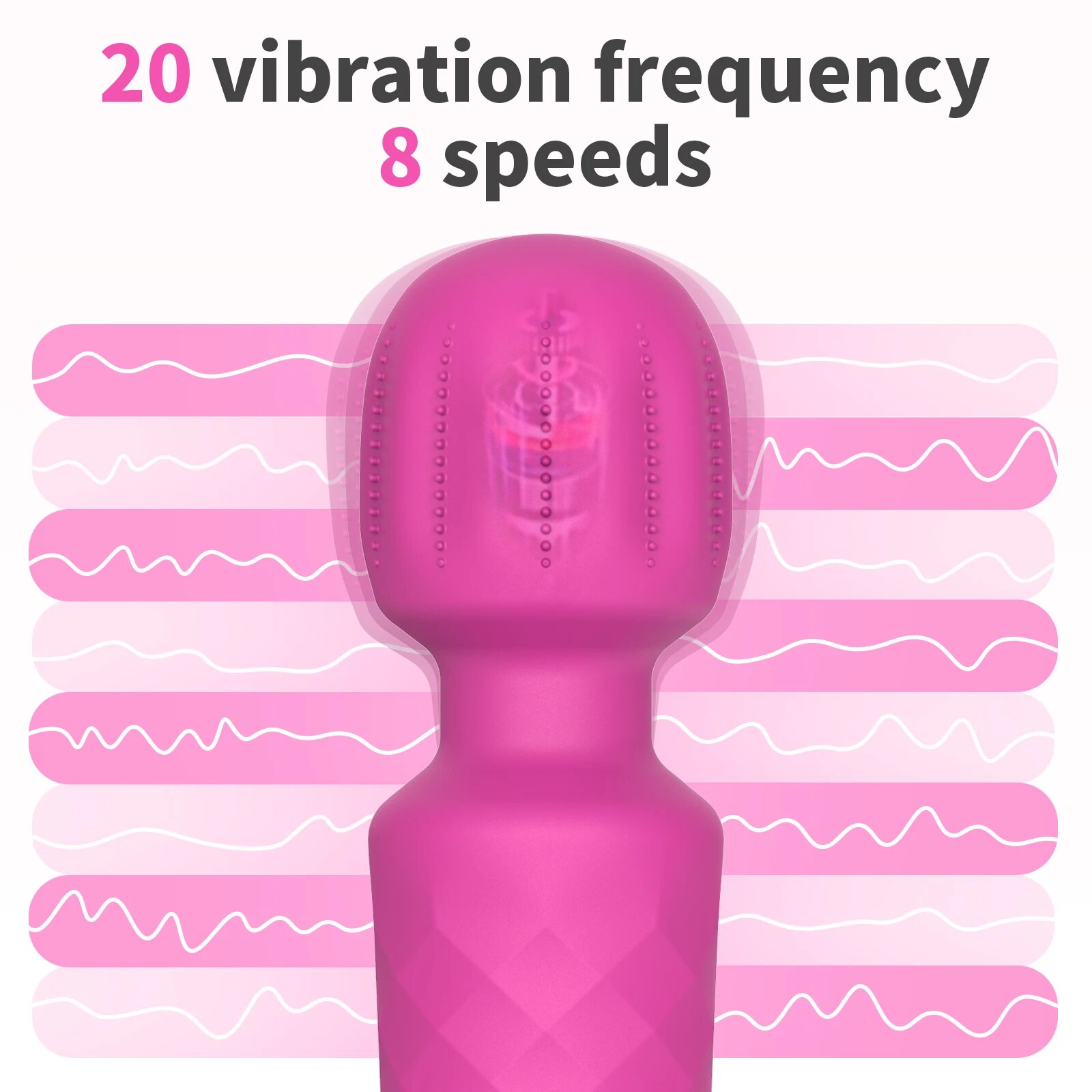 Đồ Chơi Người Lớn: AV Vibrator Magic Wand Kích Thích Clitoris G-spot, 8 Chế Độ Rung, 3 Tốc Độ