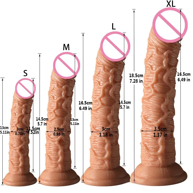 Đồ chơi tình dục giả dương vật mô phỏng, 4 kích thước khác nhau, mắc hút, phục vụ tình dục nữ, massage đường hậu môn