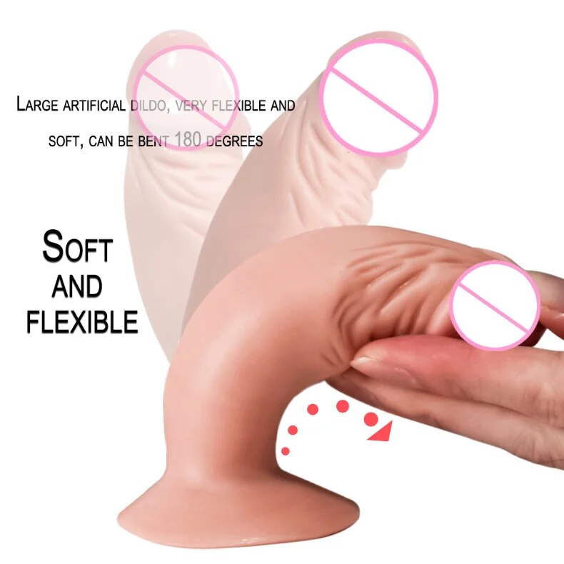 Đồ chơi tình dục nhỏ hình dáng giả dụng 12cm, có bát hút, dành cho phụ nữ, dương vật giả thực tế từ PVC