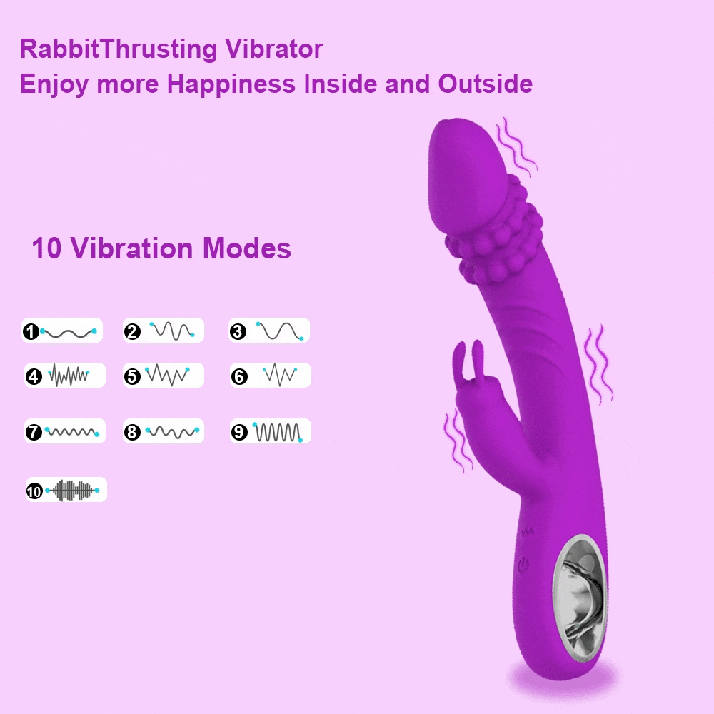 Đồ chơi tình dục thỏ rung mạnh mẽ kích thích điểm G, âm đạo, vùng vú, dành cho phụ nữ tự sướng người lớn 